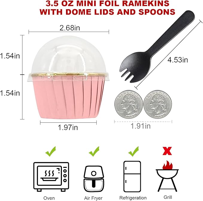 Cupcake Liners for Baking 100Pack, Free-Air 3.5Oz Foil Baking Cups - Image 6