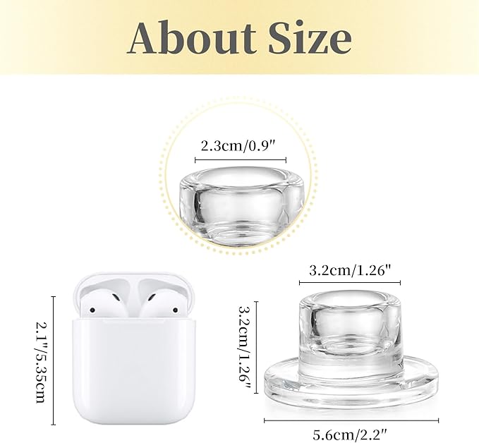 Hewory Glass Taper Candle Holders: 4 PCS Candlestick Holders Clear Short - Image 6