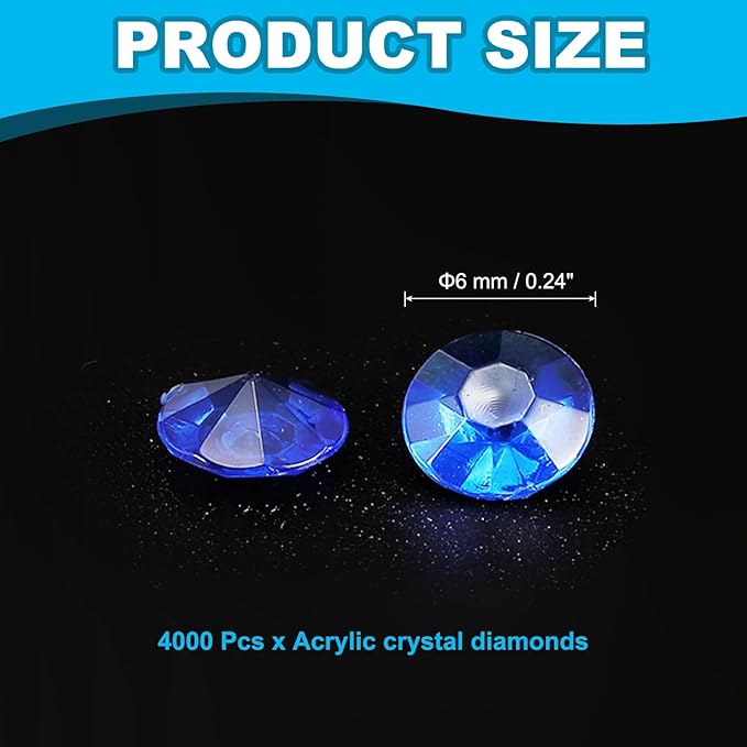 PATIKIL 4000 Pcs Wedding Table Scatter Confetti Crystals 6mm Acrylic Diamonds - Image 2