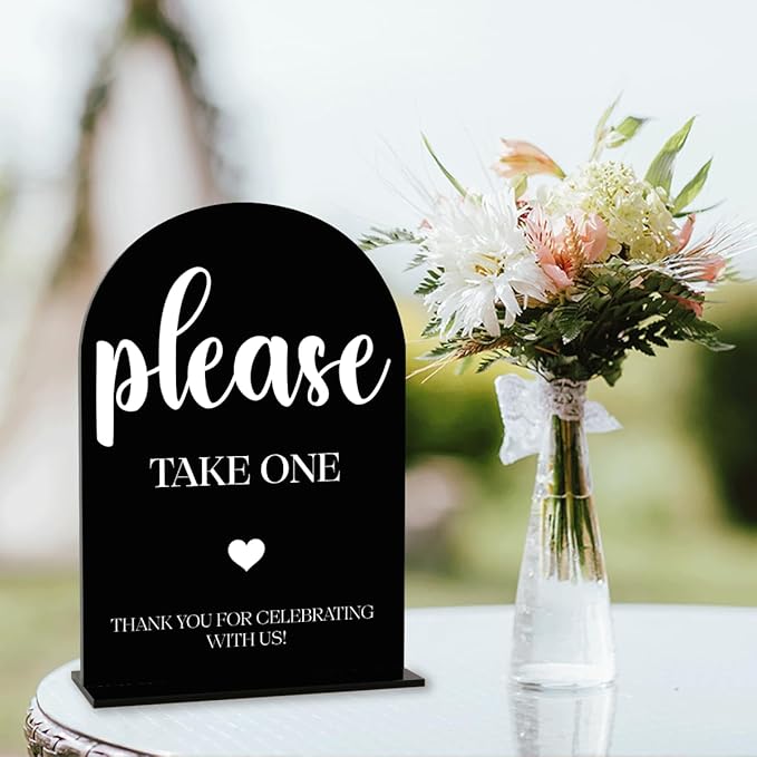 Black Please Take One Sign, Wedding Engagement Bridal Shower Baby Shower Decor - Image 4