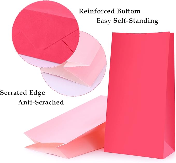 Oletx 30-Pack Pink Party Favor Paper Bags - Image 6