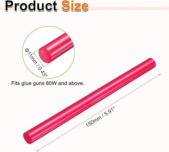 HARFINGTON 10pcs Hot Glue Sticks 0.43" Dia x 5.91" Long EVA Mini Hot Melt - Image 2