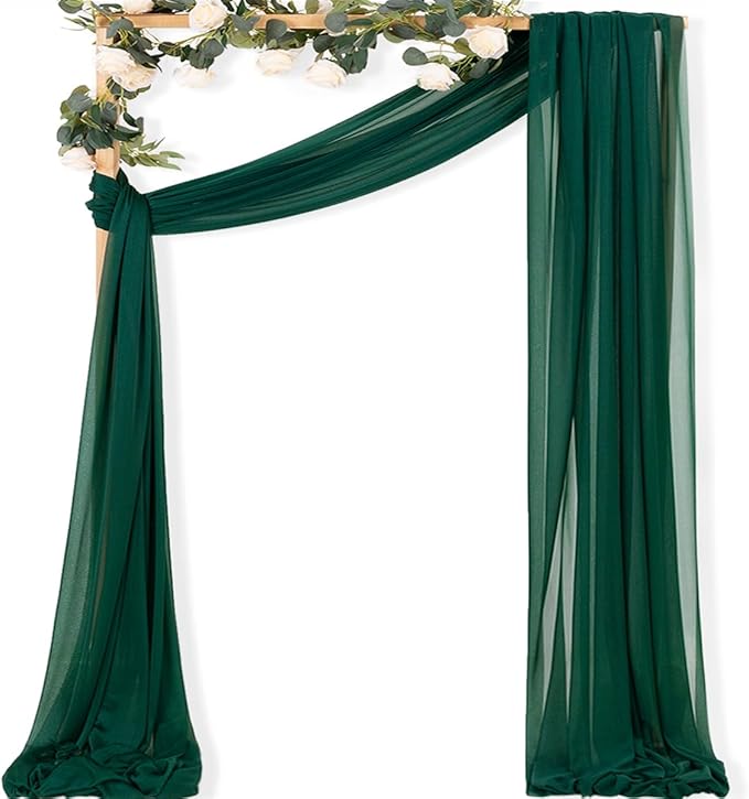 MLMC Emerald Green Wedding Arch Draping Fabric 1 Panel 29" x 20 FT Extra Long by MLMC