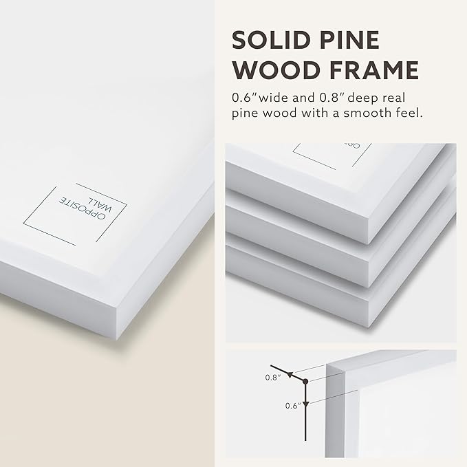 Opposite Wall - 18x24 in - White Solid Wood Picture Frame - Lightweight - Image 6