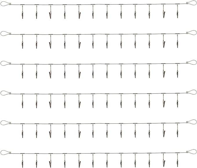 6 Pack 5 ft Steel Wall Hanging Photo Display Cable Wire Rod String by MOUNTAIN_ARK