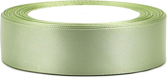 Pale green Solid Satin Ribbon 1 Inch 25 Yards Solid Polyester Fabric Ribbon - Image 3