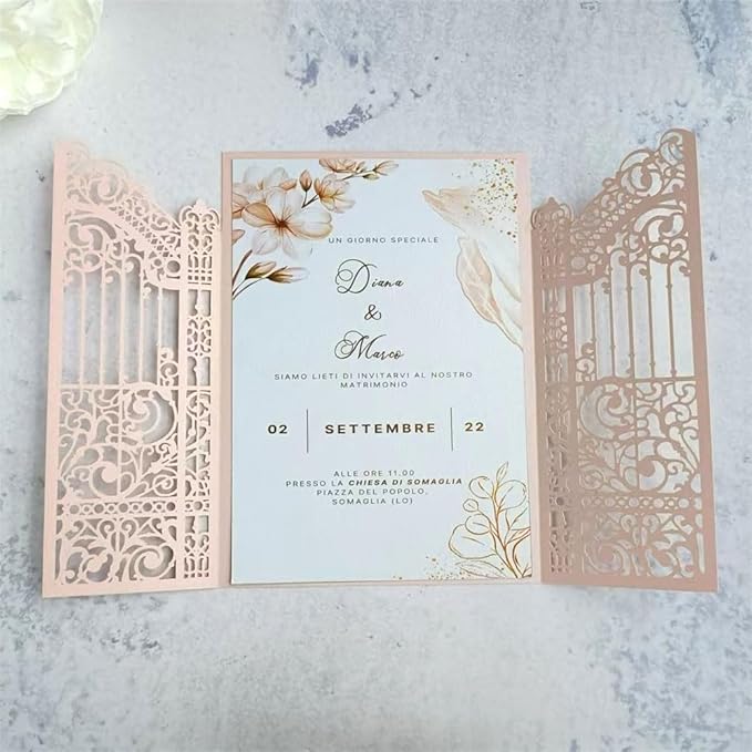 MillaSaw Soft Pink Laser Cut Gate Invitation - Image 3