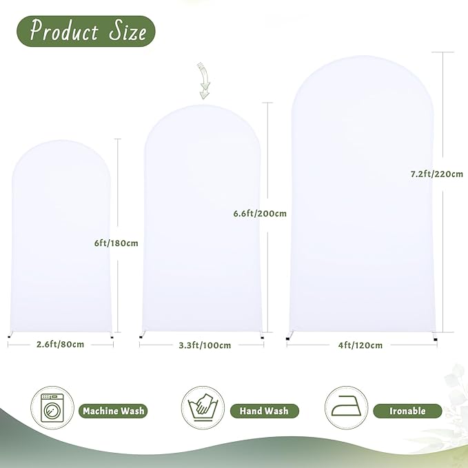 7.2FT White Arch Backdrop Cover - Image 3