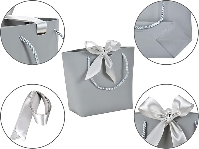 HUAPRINT Gift Bags with Handles, 7.48×3.54×7.9 inches, Party Favor Bags with - Image 4