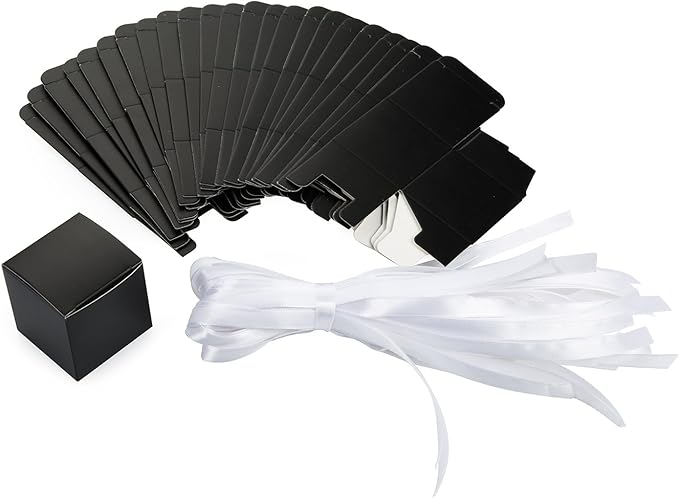 AWELL Black Gift Candy Box Bulk 2x2x2 inches - Image 5
