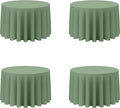 BRILLMAX 4 Pack Sage Green Round Tablecloths 108 Inch by BRILLMAX
