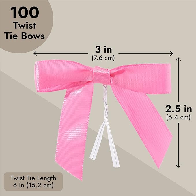 Juvale Pink Twist Tie Gift Bows - Image 3