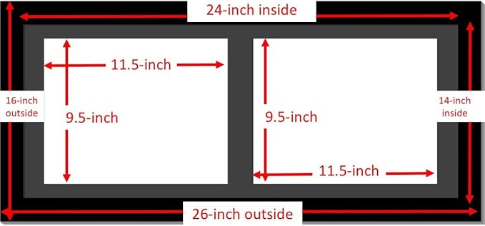 Creative Picture Frames [14x30bk-b Black Horizontal Double Diploma Frame - Image 2