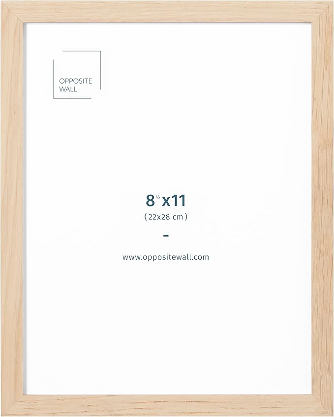 Opposite Wall - 8.5 x 11 in - Natural Solid Oak Wood Picture Frames - by OppositeWall