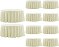 Round Tablecloth 120 Inch Tablecloth 10 Pack Ivory Table Cloths Washable by AOCOZHomeLifeMuseum