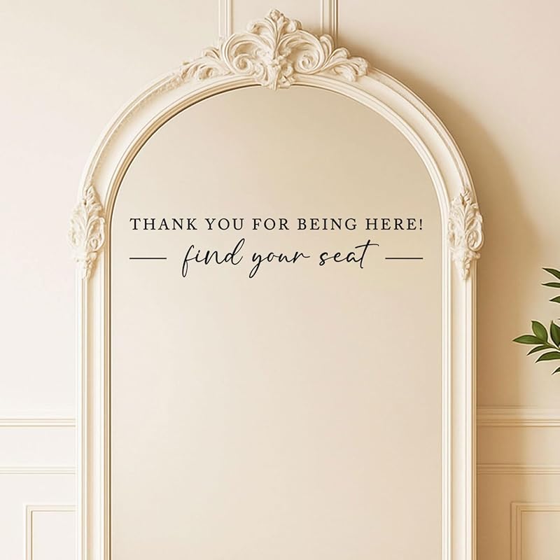 Seating Chart Sign, Wedding Mirror Decal, Thank You - Image 4