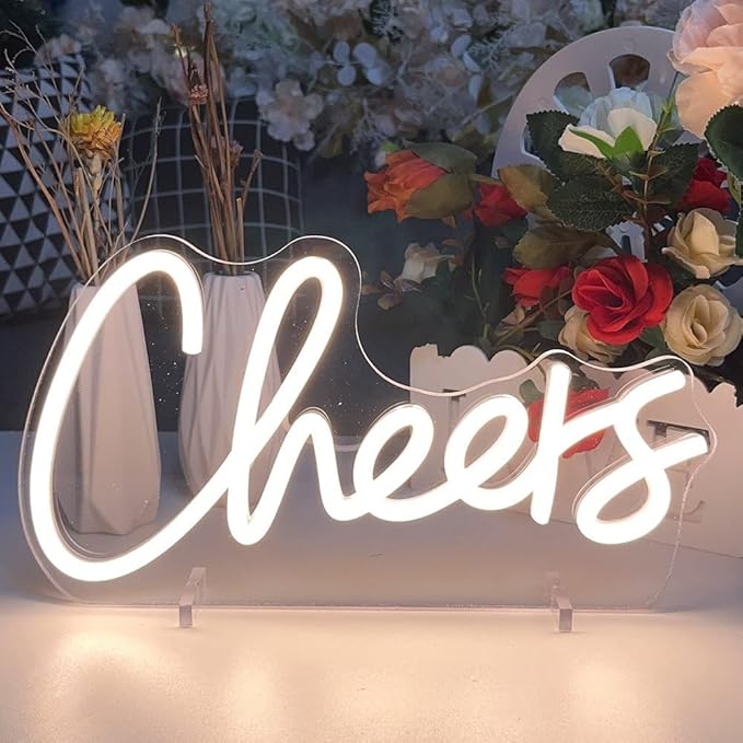 Cheers Table Number Neon Sign Desk Lamp Night Light Wedding Letter LED Neon by ZPLNOSIN