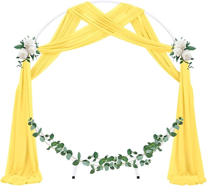 Socomi Wedding Arch Draping Fabric 2 Panels 29" x 19Ft Sheer Chiffon Curtain - Image 2