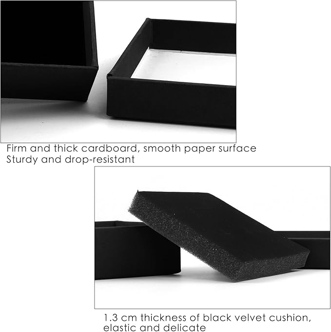Gift Box Necklace Earring Ring Box Gift Box, 12 Pieces Square Cardboard Jewelry - Image 3