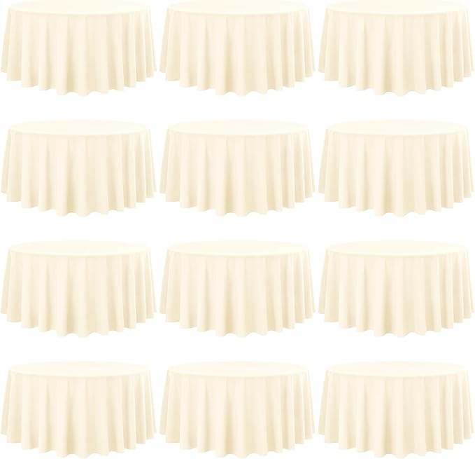 12 Pack 120 Inch Round Tablecloth, Washable Tablecover by fani
