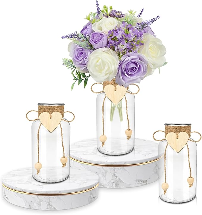 Vintage Glass Vases for Flowers, Bridal Shower Bud Vase Set by DRANSMIC