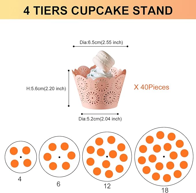 Boxalls Cupcake Stand, 4 Tier Round Acrylic Cupcake Display Stand Holder - Image 2