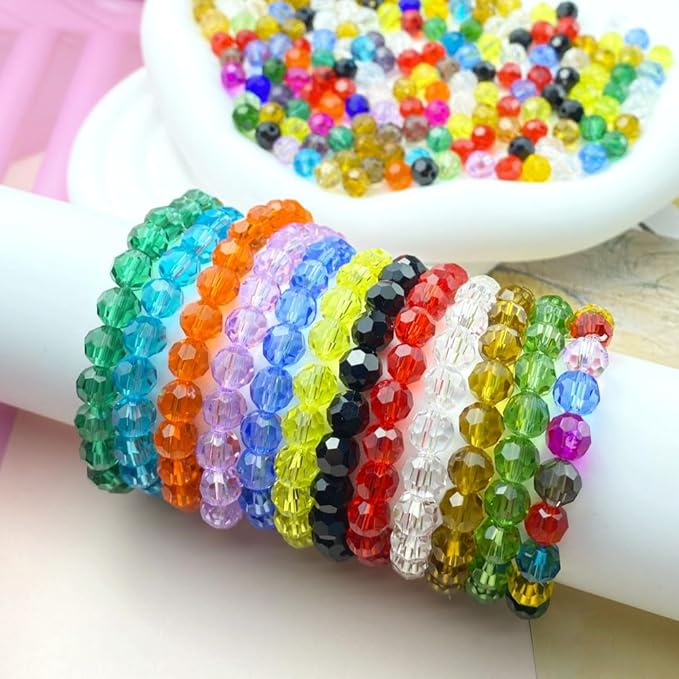 50 PCS 10mm Crystal Glass Beads Round Multiple Faceted Loose Spacer Glass Beads - Image 5