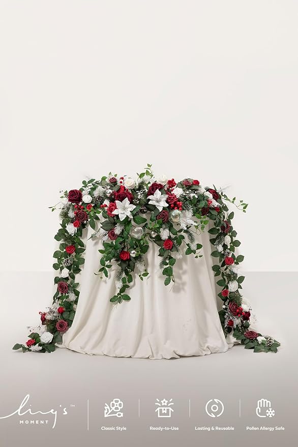 Ling's moment 9FT Eucalyptus and Willow Leaf Garland - Image 3