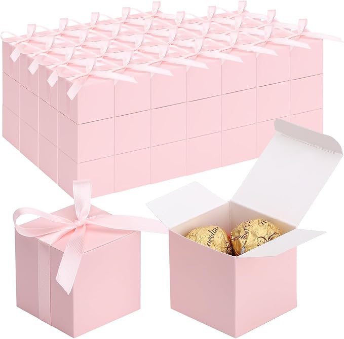 EUSOAR Candy Boxes Party Favors, Mini Bakery Cookies Box Square Paper Chocolate by EUSOAR