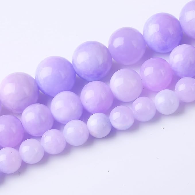 Purple Persian Jade Stone Beads Gemstone Round Crystal Energy Jade Beads Stone - Image 2
