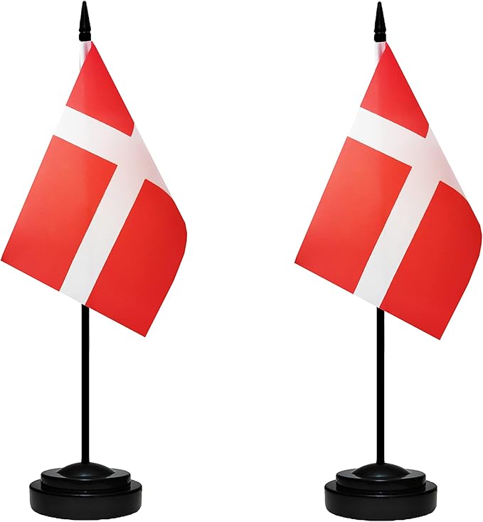 Denmark Danish Dane Deluxe Desk Flag Set Small Mini Miniature Denmark Danish by tibijoy