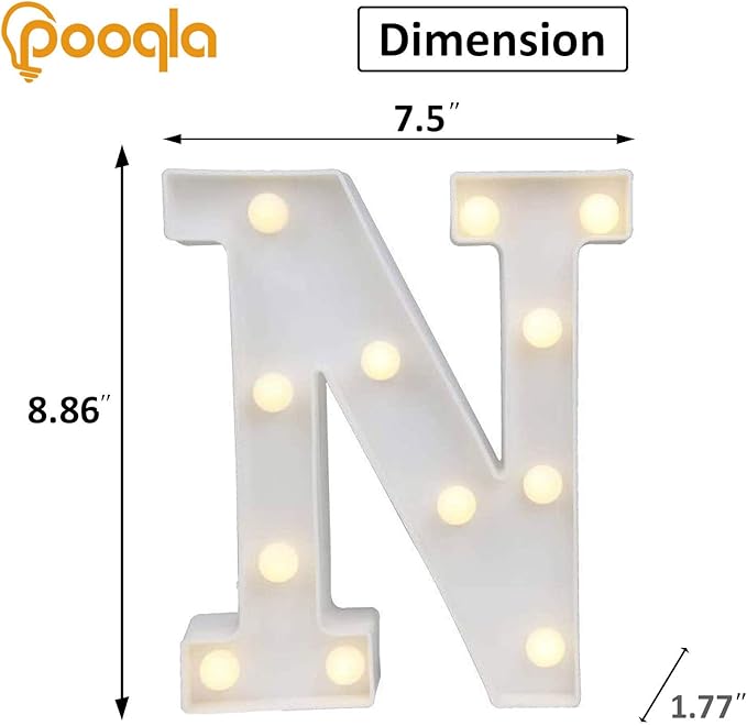 Pooqla LED Marquee Letter Lights Sign, Light Up Alphabet Letter - Image 3