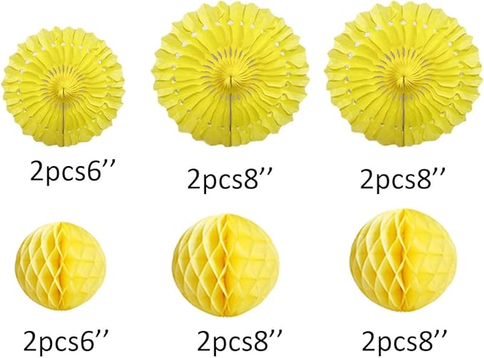 12pcs 6’’ 8’’ Honeycomb Balls Tissue Paper Fans Party Honeycomb Ball Fans Wall - Image 2