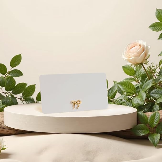 26Pcs Decorative Bow Place Card Holders Bulk Gold Name Card Stands Set Photo - Image 5