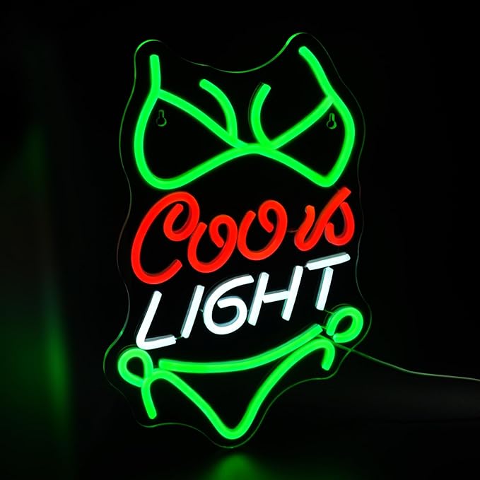 Crs Light Neon Signs for Wall Decor Beer Bar Signs for Man Cave Decor Green LED by HSJNJKFUNEONSIGN
