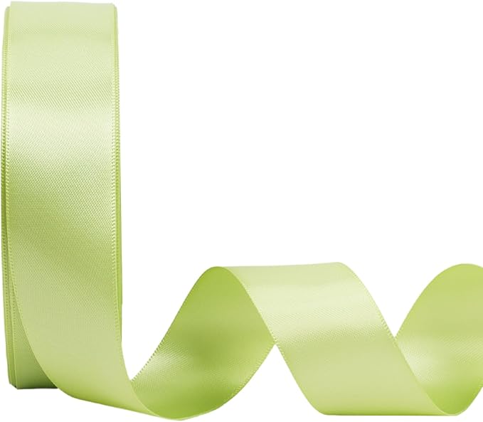 LaRibbons 1 Inch 25 Yard Double Faced Satin Ribbon, Lime Green Satin Craft by LaRibbons