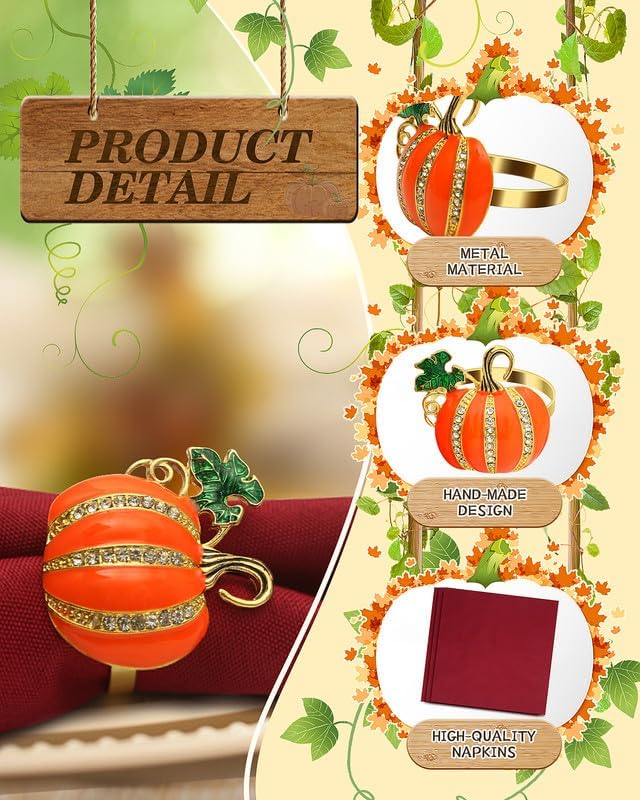 KPOSIYA 24 Pcs Fall and Christmas Napkin Set - Image 3