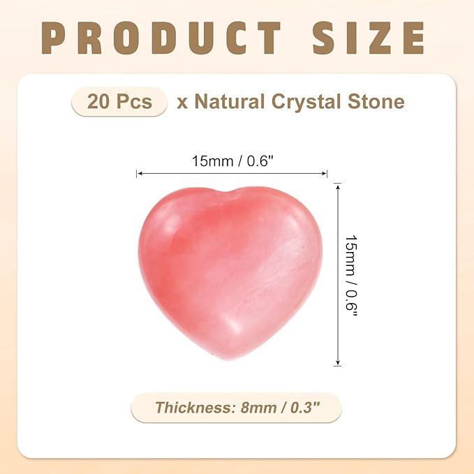 PATIKIL 20 Pcs Natural Heart Shaped Crystal Stone, 0.6 Inch Mini Polished Love - Image 2