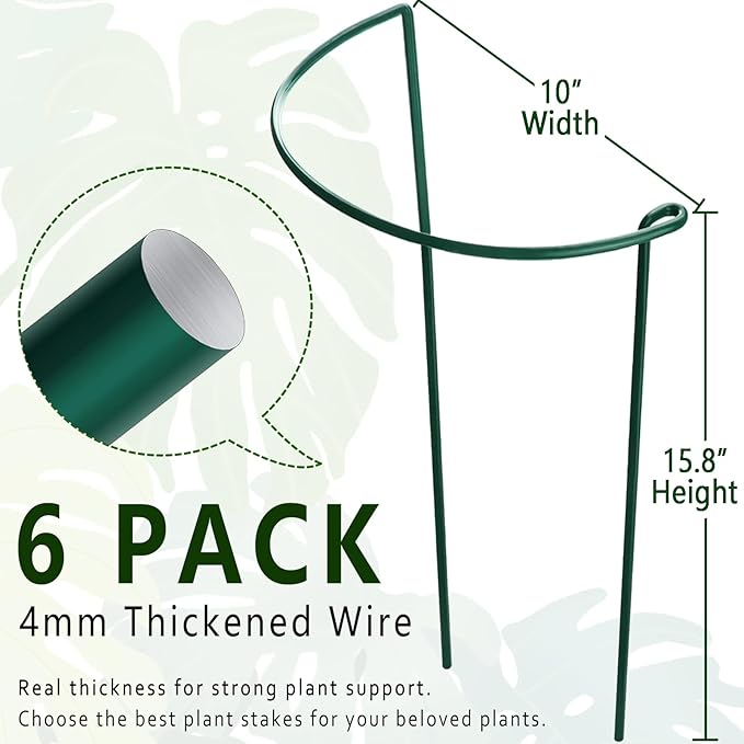 6 Pack Plant Support Stakes, Metal Monstera Plant Support Stakes - Image 2