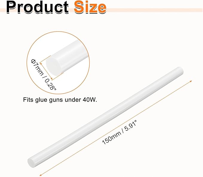 HARFINGTON 10pcs Hot Glue Sticks 0.28" Dia x 5.91" Long EVA Mini Hot Melt - Image 2