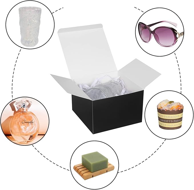 COTOPHER Small Gift Boxes 10 Pack 6x6x4 inches Black Gift Boxes - Image 5