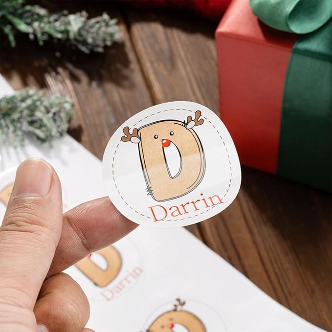 Personalized Christmas Name Stickers Xmas Decorations Initial Gift Stickers | 4 - Image 8