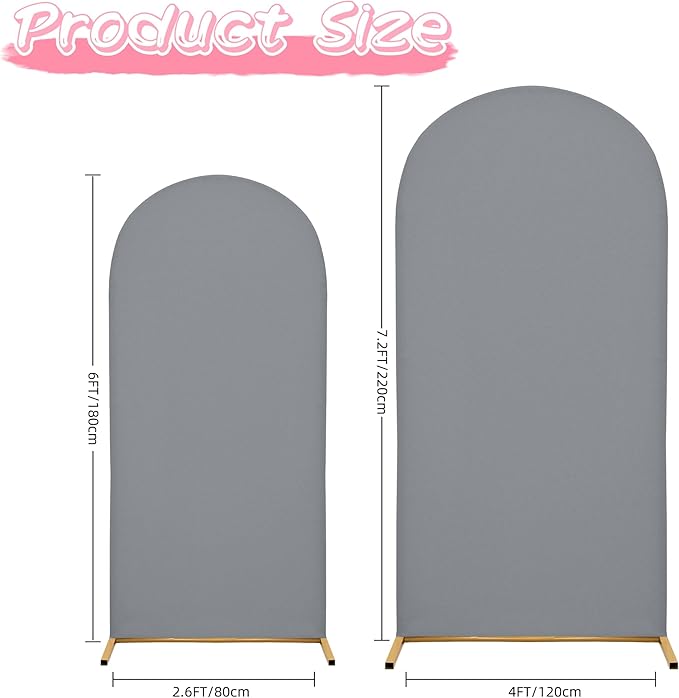 Wedding Arch Covers Arch Backdrop Cover Arch Stand Covers 7.2FT 6FT Set of 2 - Image 5