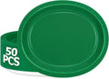QZYL 50 Count Paper Plates, 12.2'' X 10.2'' Large Green Oval Plates, Daily by QZYL