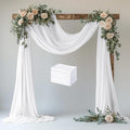 Wedding Arch Draping Fabric 6 Panels 28.7" x 20FT White Sheer Chiffon Backdrop by Xiomot