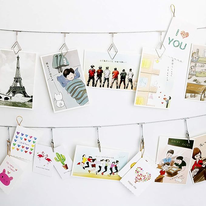 Multi-Purpose Steel Wall Hanging Photo Display Cable Wire Rod String - Image 4