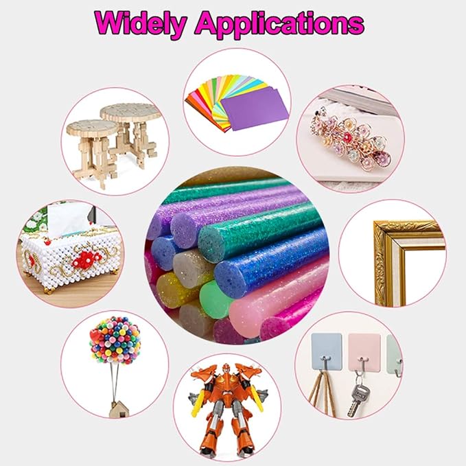 Glitter Hot Glue Sticks for Hot Glue Gun 14 Colors 84 Pack Bulk Colored Glitter - Image 5