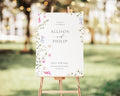 Welcome Wedding Signs, Minimalist Floral Spring Wedding Sign Decorations by CENOVACY