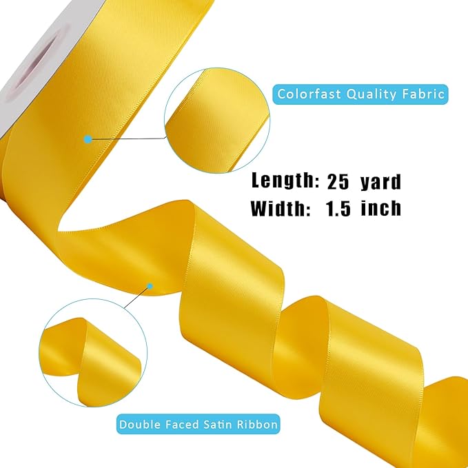LaRibbons 1 1/2 Inch 25 Yard Double Faced Satin Ribbon - Image 5