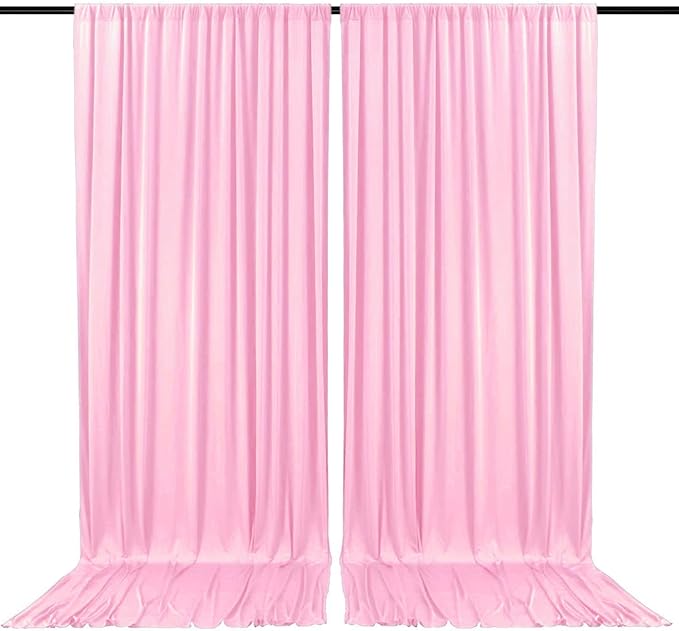 2 Panels Rose Pink Backdrop Curtain, 10 x 7 Feet Background Curtains by Zankubom